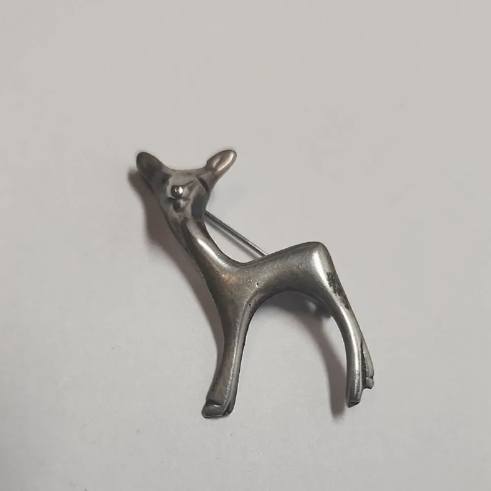 Deer Fawn Brooch Vintage Modernist